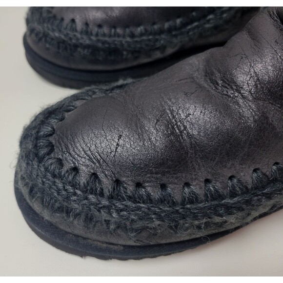 Mou Mens Black Sheepskin Ankle Eskimo Boots Sz 42 / US 9 ? - Picture 6 of 14
